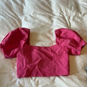 Cropped puff sleeve Alice and Olivia top